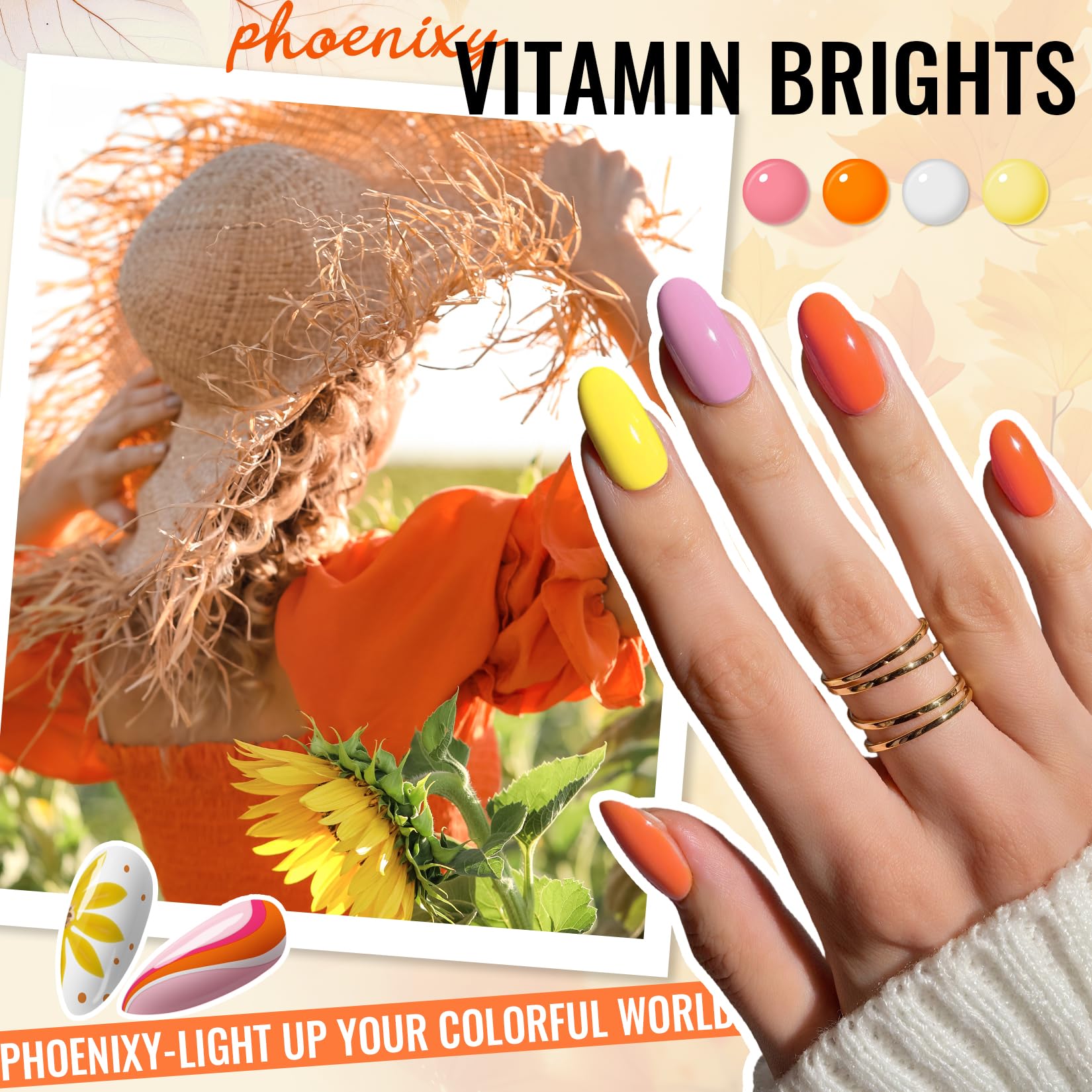 Amazon.com: phoenixy 50 Pcs Gel Nail Polish Set, 42 Colors Gel